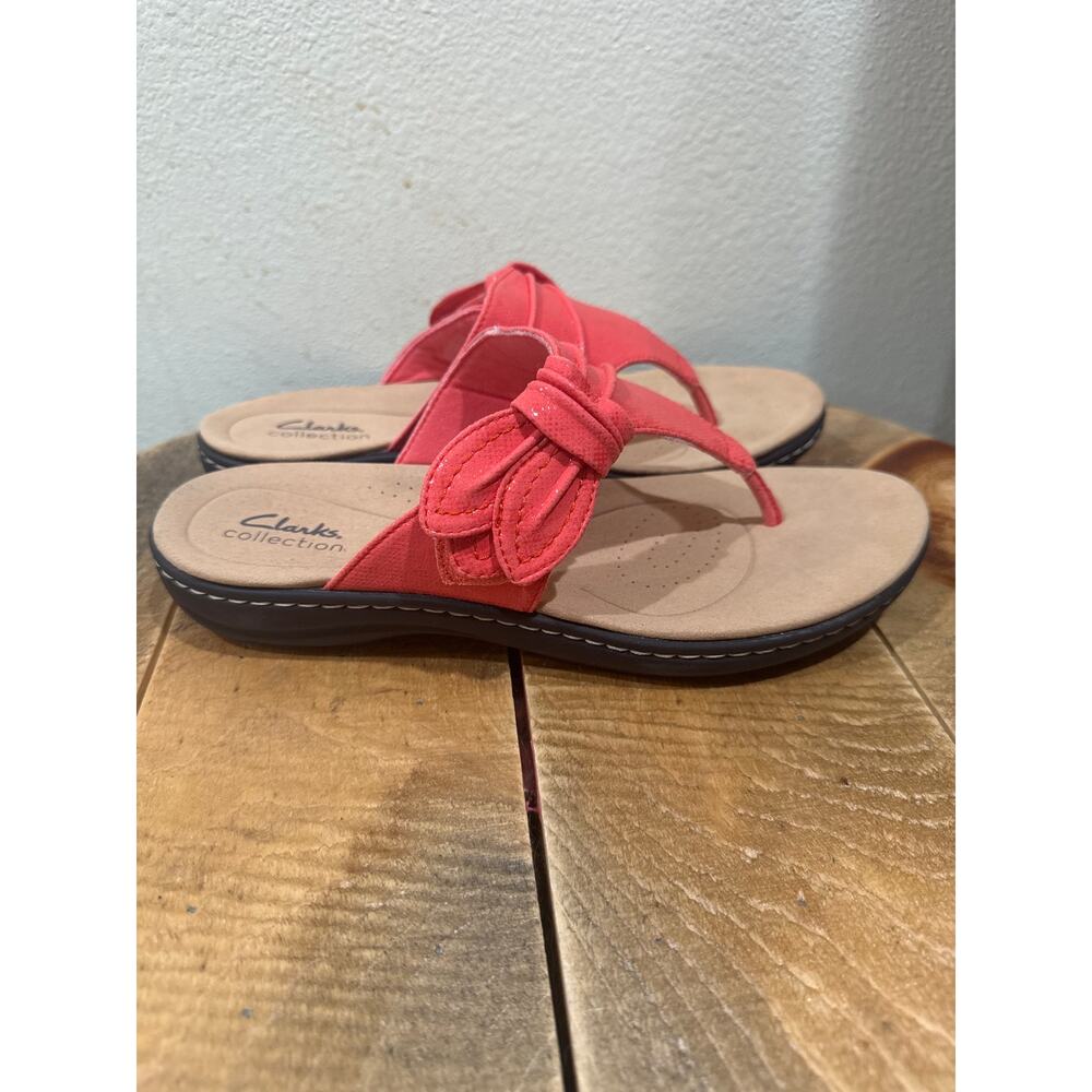 Clarks Women's Laurieann Rae sandals orange coral size 7.5 new